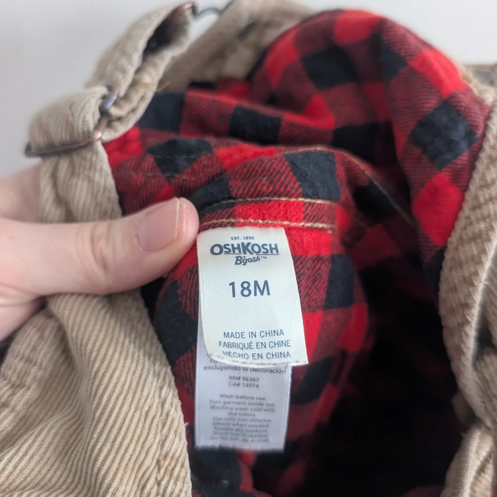 OshKosh B'gosh Tan Kids Overalls